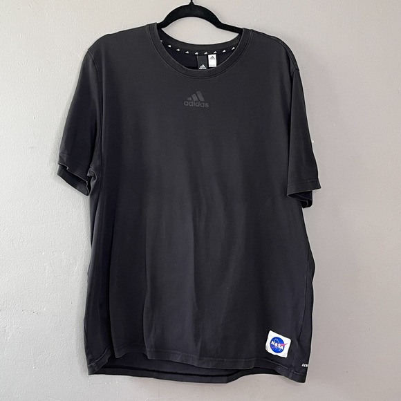Adidas x NASA Aeroready T-Shirt Mens XL Black Short Sleeve‎ Streetwear Casual - Picture 1 of 11
